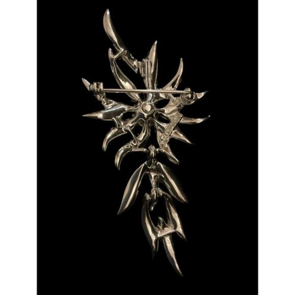 Vintage 1970 Sarah Coventry Rhinestone Starburst Brooch Silver-Tone Metal - Picture 15 of 16